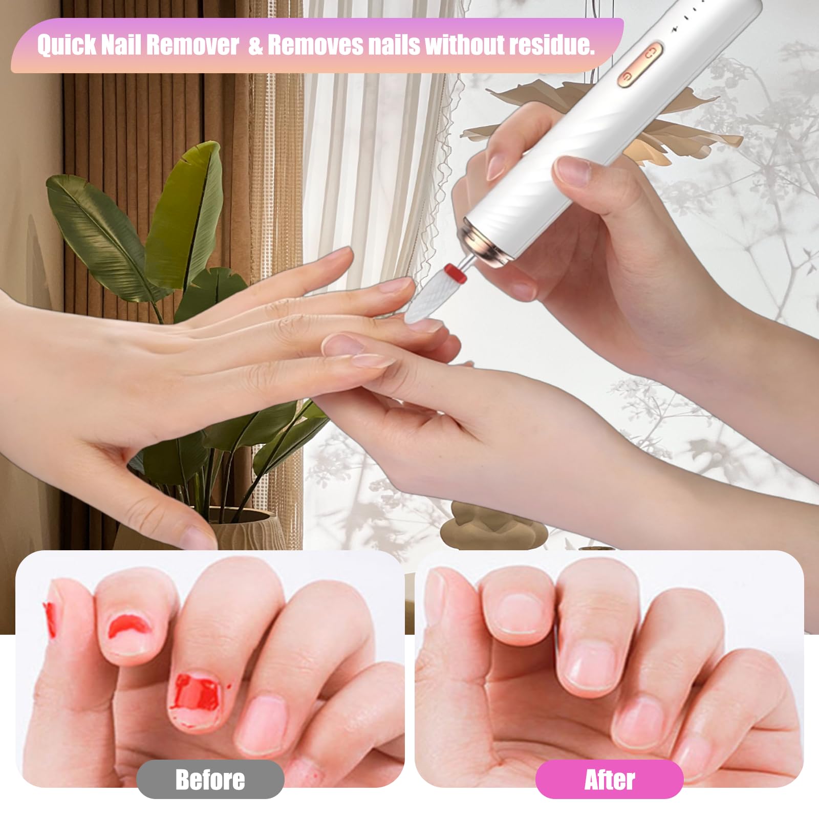 Kit professionale per trapano per unghie senza fili, lima elettrica per manicure e pedicure, ricaricabile e portatile, con 6 punte, collettore di polvere, silenzioso, 30.000 giri/min, regalo per donne