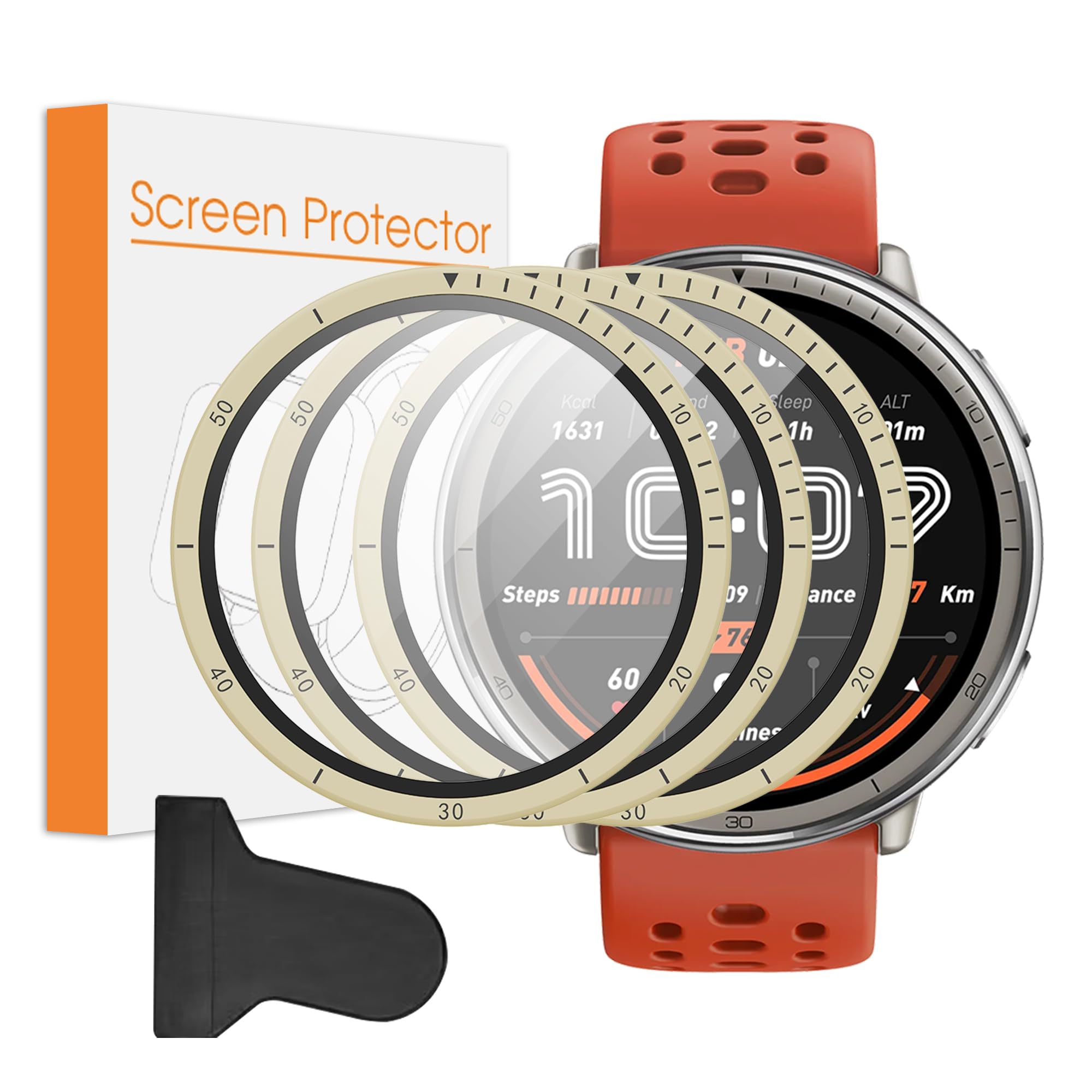 Compatible for Amazfit Active 2 screen protector, Anti-Scratch 3D Full Screen Coverage flim, Case Friendly, HD Ultra, 3 PACK