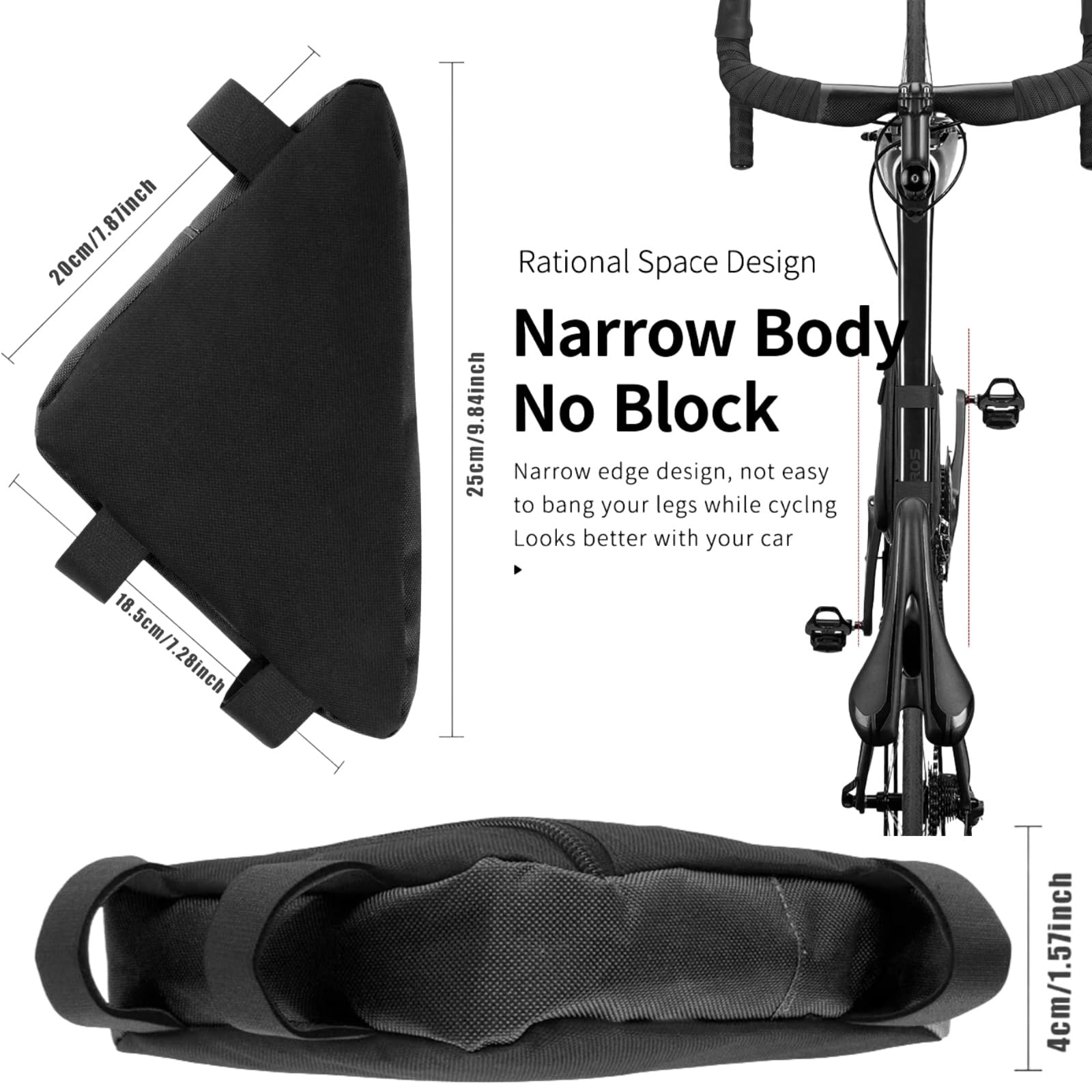Borsa Triangolo Per Bicicletta,Borsa Bici Telaio,Borsa Triangolare Telaio per Bicicletta Impermeabile,Borsa Tubo Telaio Triangolo per Bici,Borsa Triangolo,Borsello Sella Sellino Triangolare