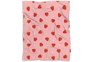 Pink Strawberry Baby Blanket for Boys Girls