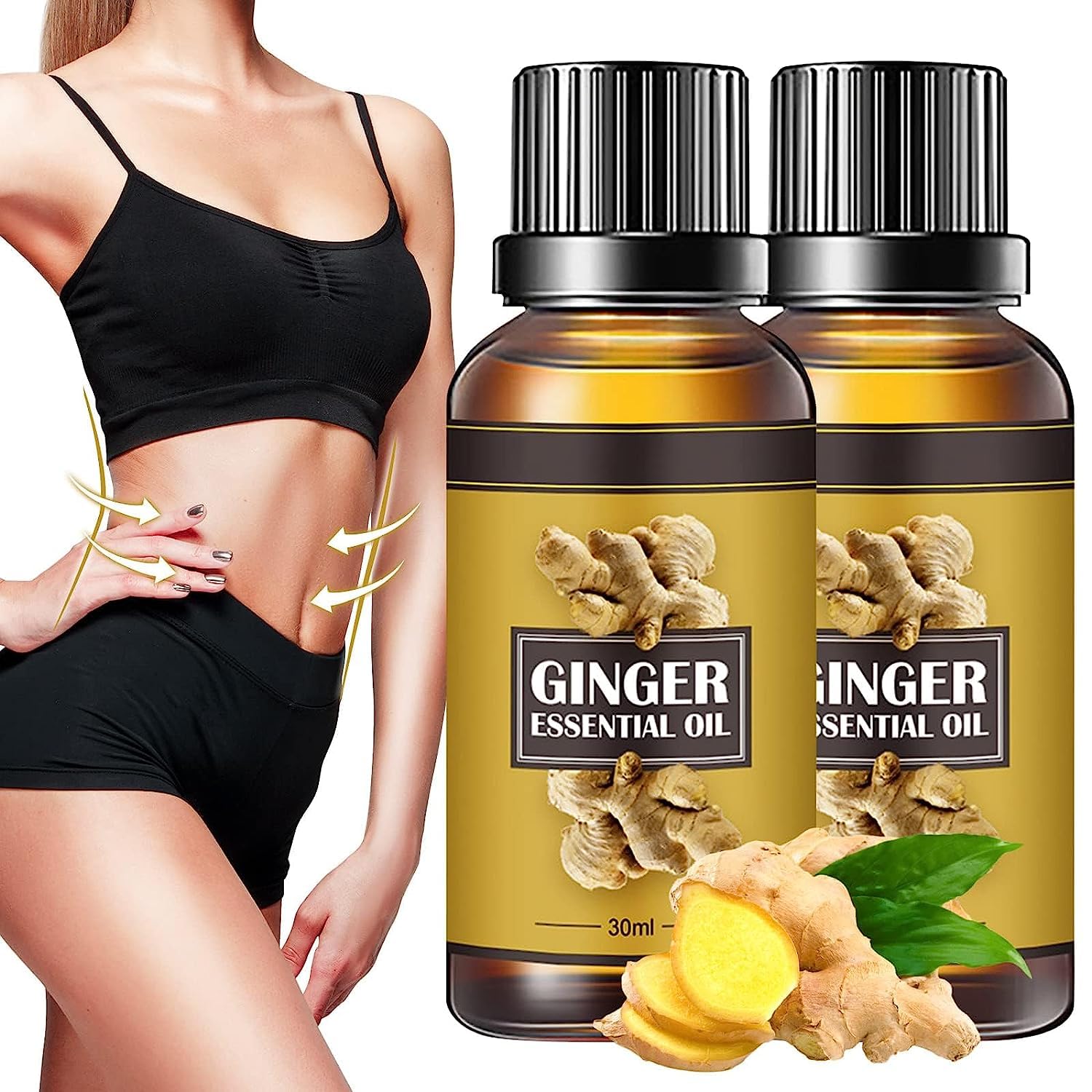 Belly Drainage Ginger Oil, Lymphatic Drainage Ginger Oil, Slimming