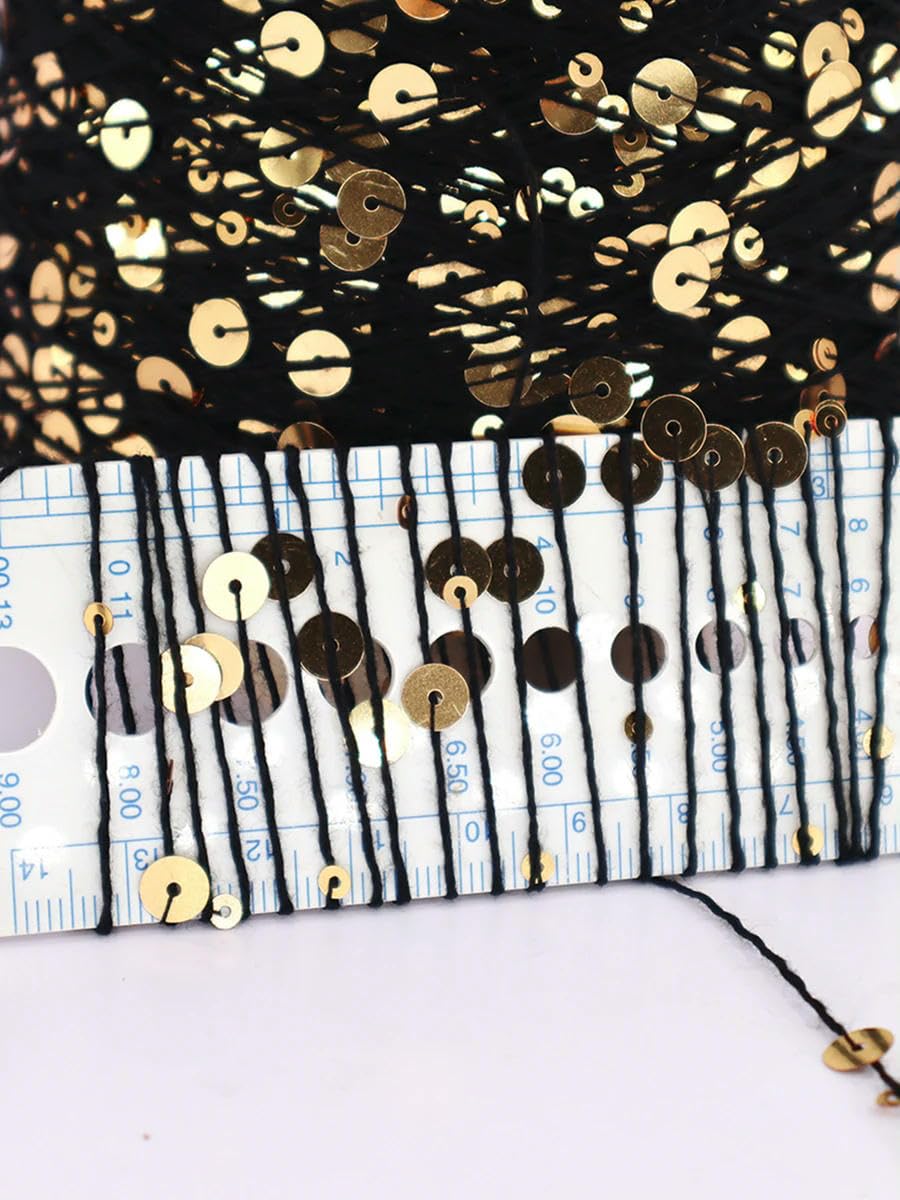 Filato per maglieria con paillettes scintillanti, Filato di cotone con paillettes glitterate multicolori da 500 g for lavorare a maglia e uncinetto(DLP5)