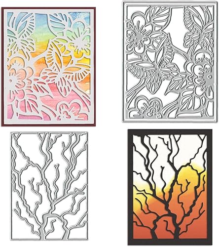 Miniatura 1 de 2 troqueles de hojas de marco para hacer tarjetas, papel de mariposa y flores, para álbumes de recortes en papel de liquidación, manualidades,