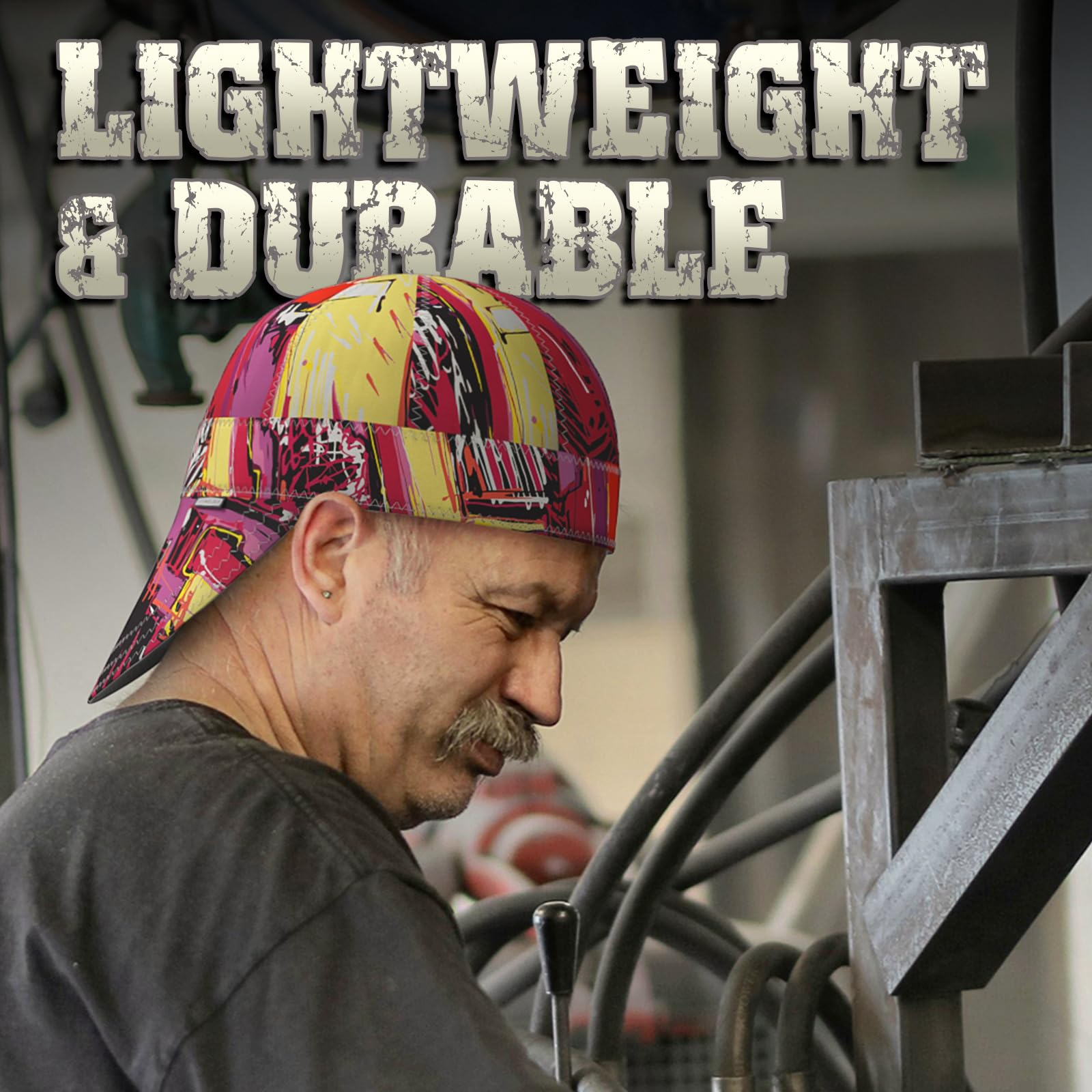 YESWELDER Welding Cap Neon Style 7-3 8 Heat-Resistant Reversible Durable Protective Welders Cap — view 4