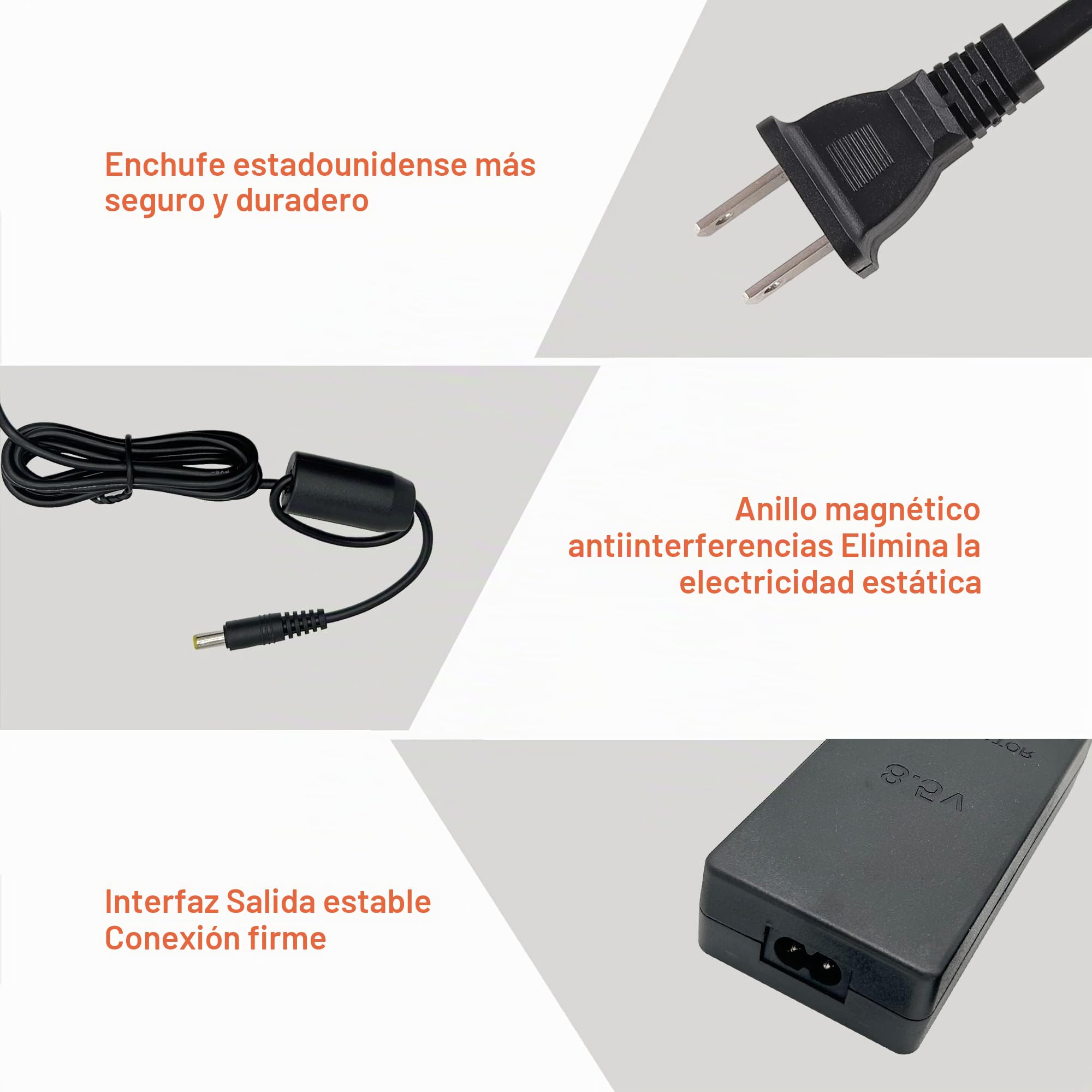 Fuente de alimentación y cable AV para PS2, adaptador de corriente CA y cable AV compatible con Playstation 2 PS2 Slim A/C 70000 juego de repuesto de consola