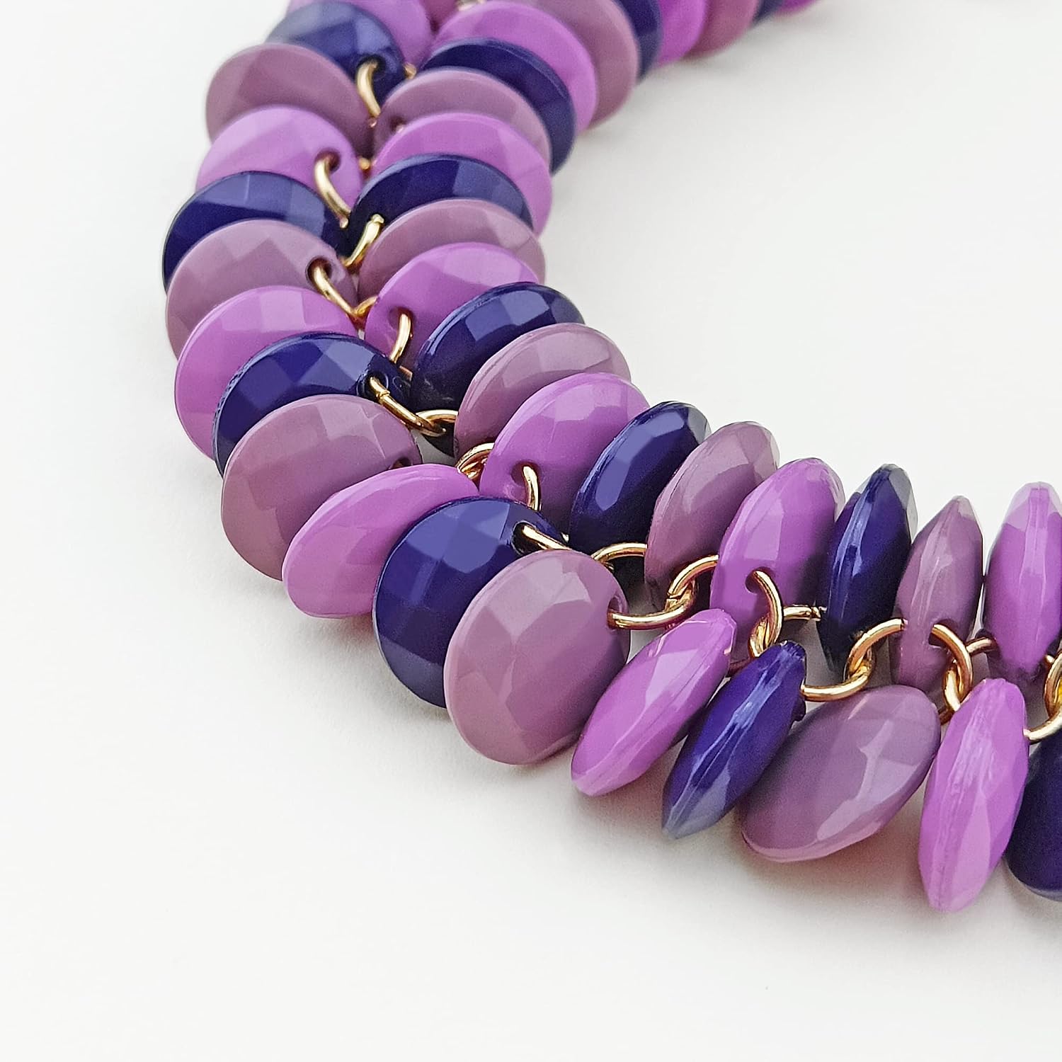 Bocar Fashion Cluster Bubble Acrylic Statement Necklace for Women Bib Collar Jewelry Set Necklace and Earrings (NK-10677-purple)