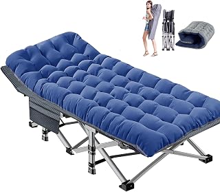 DoCred Oversized XXL Folding Camping Cot with Pad