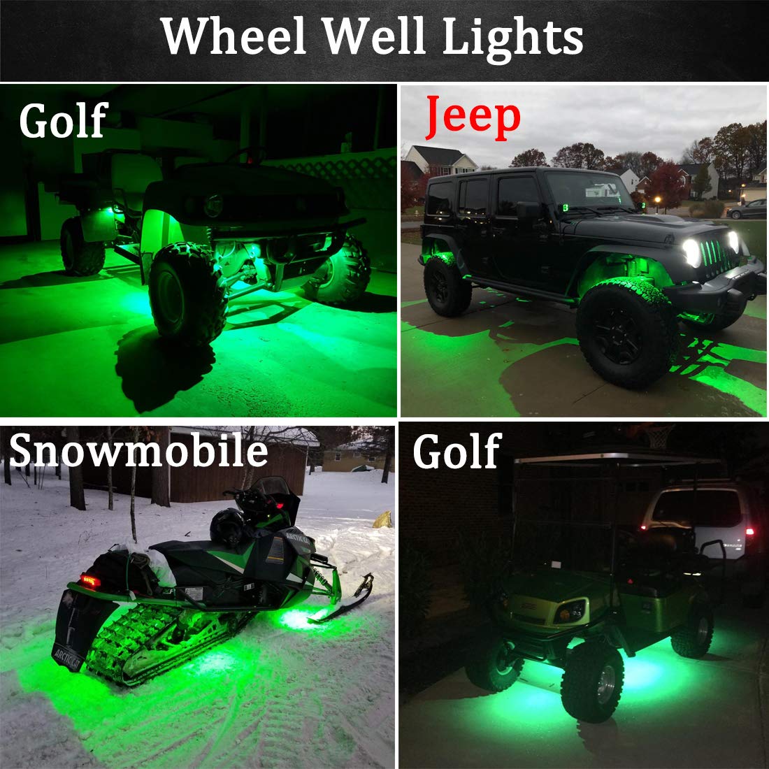 Botepon Led Rock Lights, Strip Lights, Wheel Well Light, Underglow Lamp