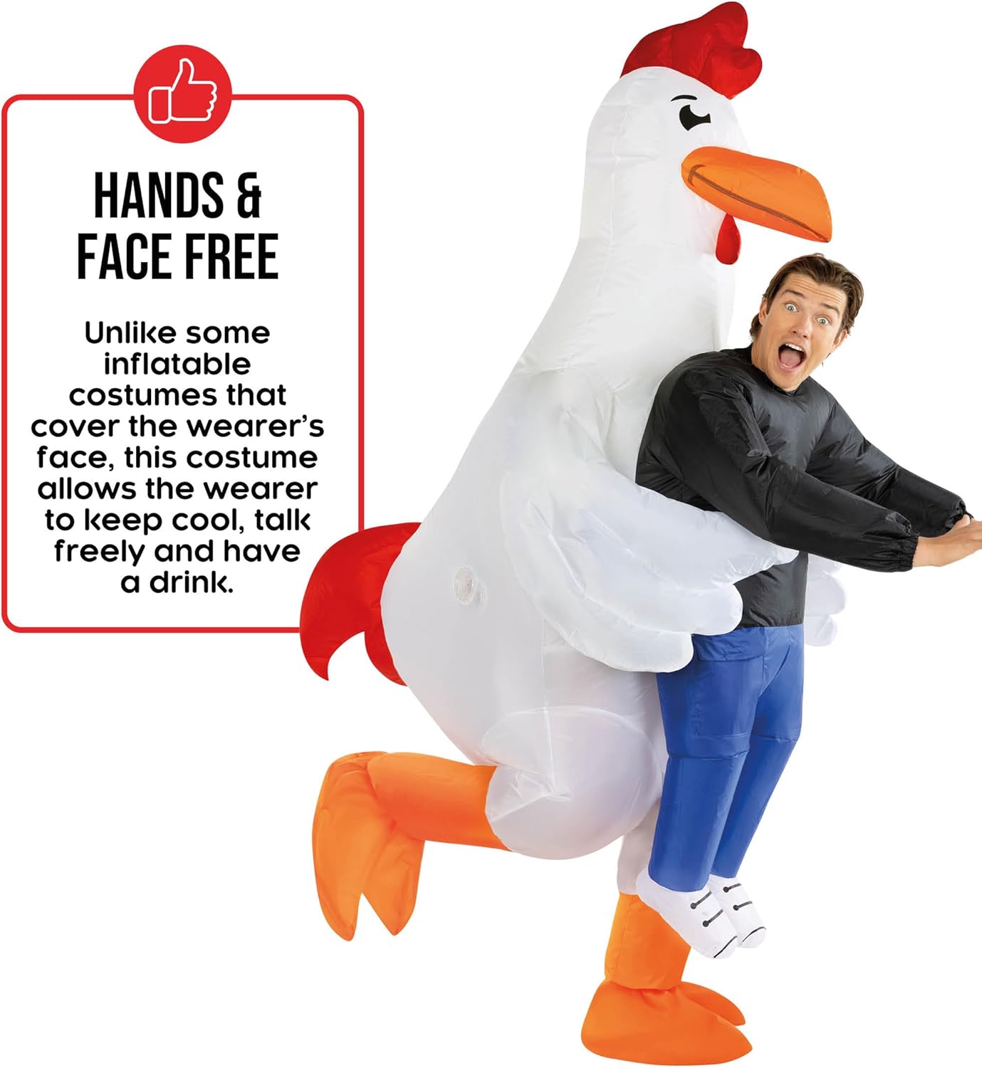 Morph Chicken Costume Adult, Inflatable Chicken Costume Adult, Animal Costumes for Men, Blow Up Costumes for Adults - Image 3