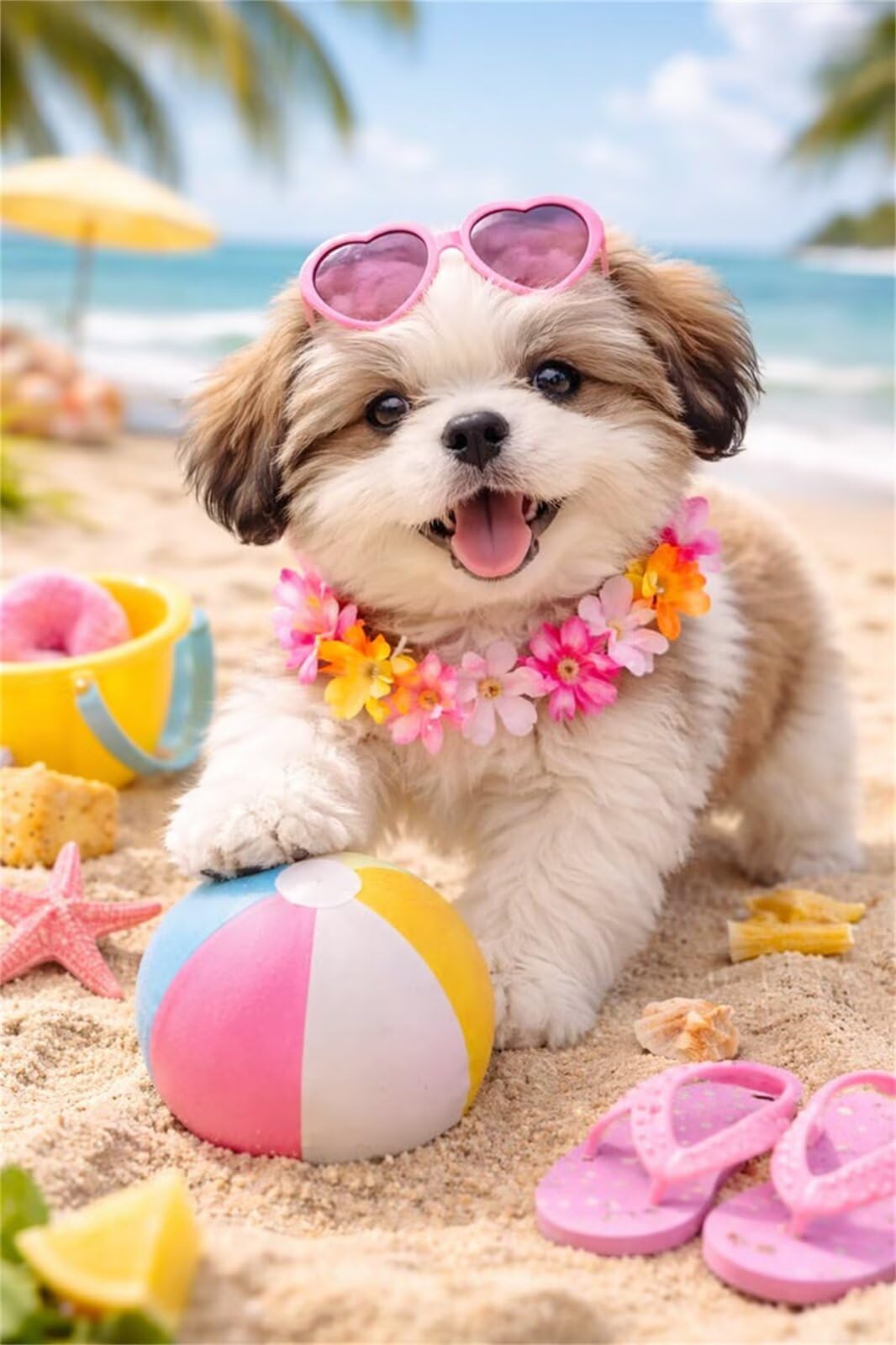 Puzzle 3000 Pezzi per Adulti, Spiaggia Cane Carino, Rompicapo Classico per Passatempo e Relax, Splendida Decorazione per Pareti e Idea Regalo