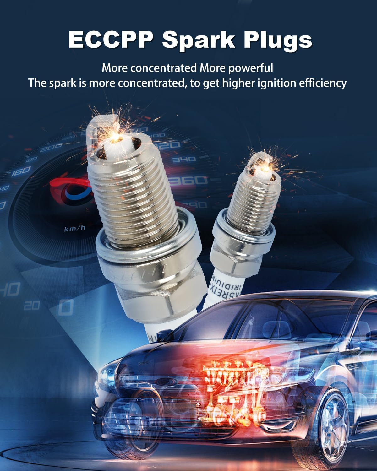 ECCPP Compatible 1999-2004 for Chrysler for 300M 3.5L/V6 6*Spark Plugs Platinum Iridium #7781,ZFR5LP-13G