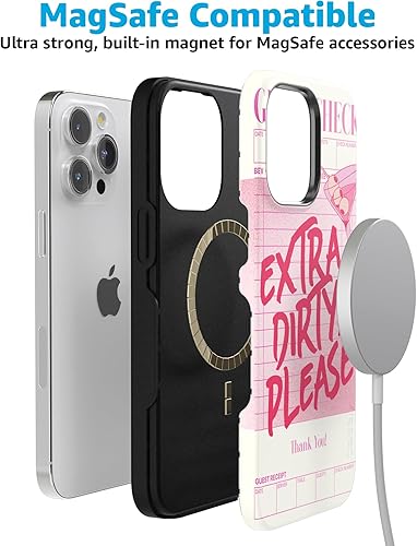 Vista 1393 de Casely Funda para iPhone 15 Pro Max Jardín Secreto Flores mixtas Funda atrevida Compatible con MagSafe y botón de acción Secret Garden