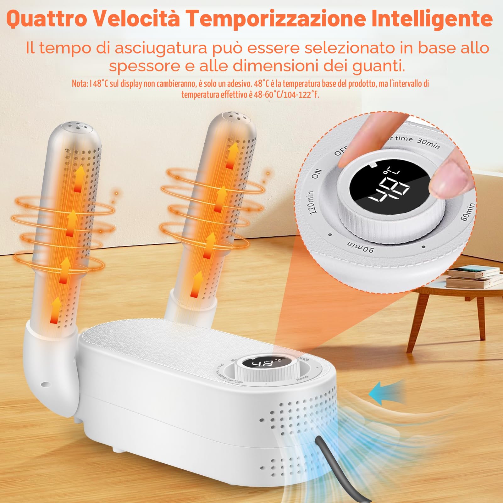Asciuga Guantoni da Boxe, Asciuga Scarpe, Asciuga Stivali con Timer Intelligente, Design Pieghevole e Asciuga Scarpe Elettrico ad Asciugatura Rapida, Elimina Efficacemente gli Odori (Spina UE)