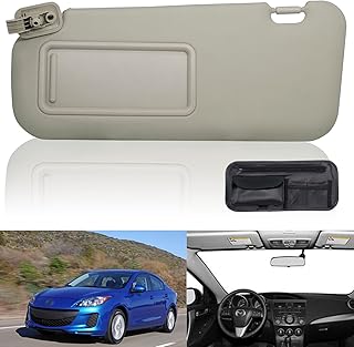 Left Driver Side Sun Visor Compatible with Mazda 3 2010 2011 2012 2013 BBM2-69-320C-75 BBM3-69-320C-75 Beige