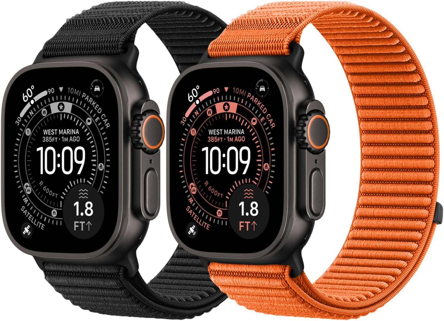 DMVEIMAL 2Pcs Sport Loop Nylonarmband für Apple Watch Ultra 3/2 Armband 49mm 46mm 45mm 44mm 42mm 41mm 40mm 38mm Damen Herren,Trail Sportarmband Ersatzbänder für iWatch Serie 11 10 9 8 7 6 5 4 SE 3 2