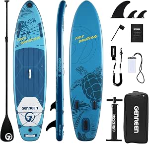 10'6" Inflatable Stand Up Paddle Board, Stable & Beginner-Friendly