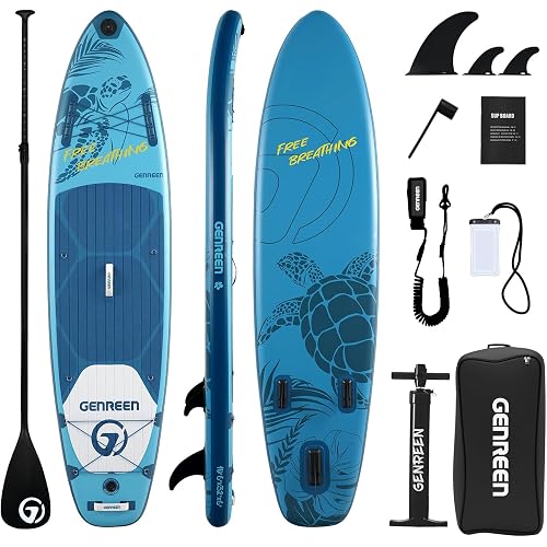 Inflatable Stand-Up Paddle Boards – Available 32"/33"/34" Widths Inflatable Paddle Board with SUP Accessories, Camera Mount, Basic All-Around SUP Board for All Skill Levels, Up to 450lbs