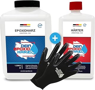 Epoxy Resin 2.25 kg Fibreglass Kit | Professional Quality Clear & Odourless Lamination and Resin with Hardener and Gloves, incl. English Instructions