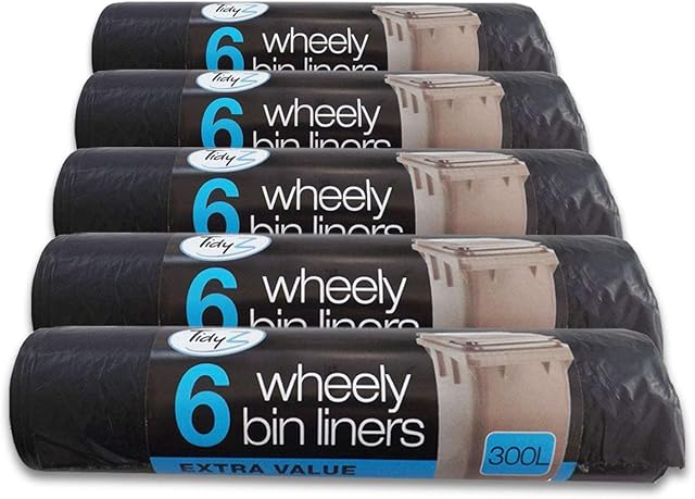 Tidyz 30 Extra Large Wheelie Bin Liners Waste Rubbish Bags 300L