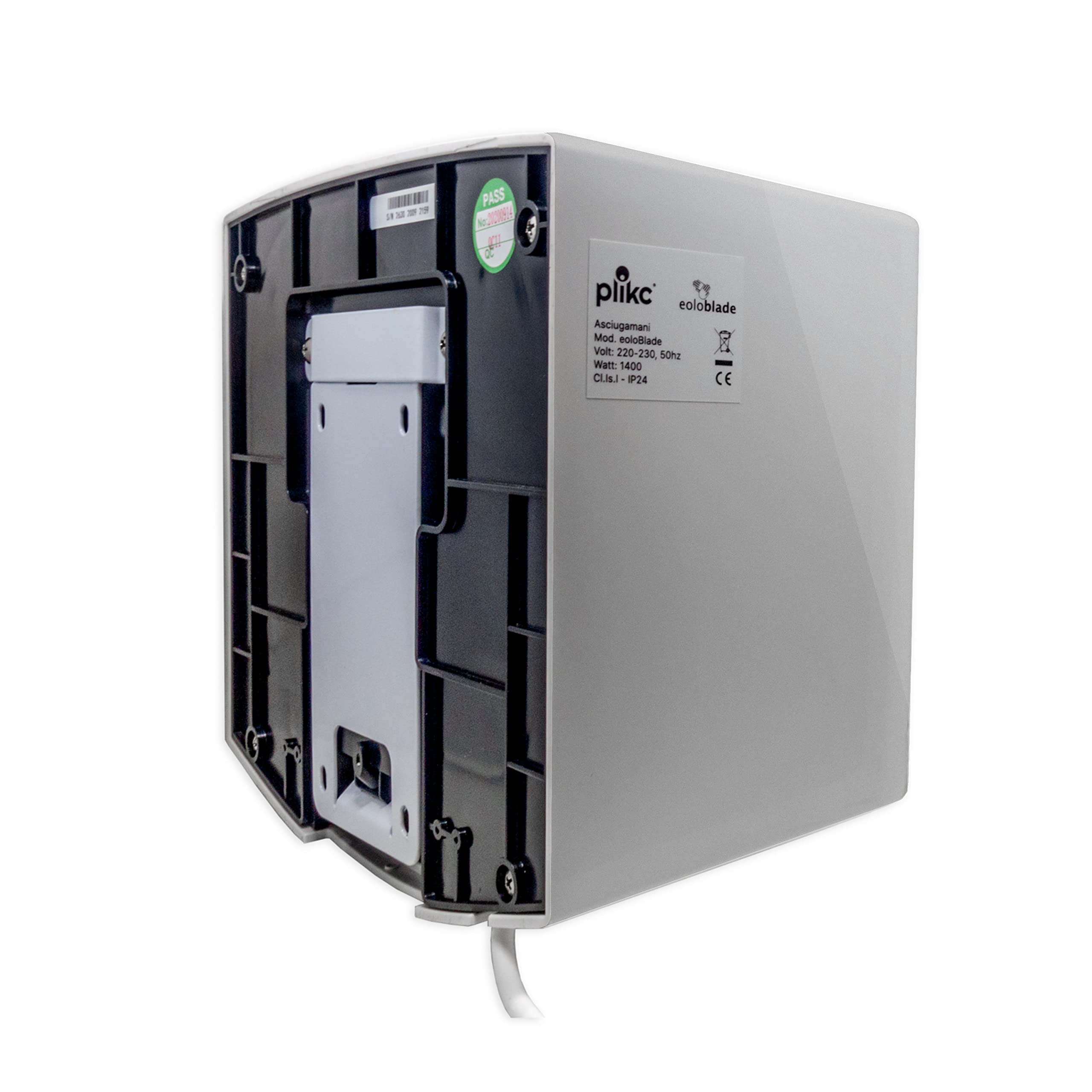 plikc Blade - Asciugamani Elettrico a Lama d'Aria Automatico con sensore - 1400W (Silver)
