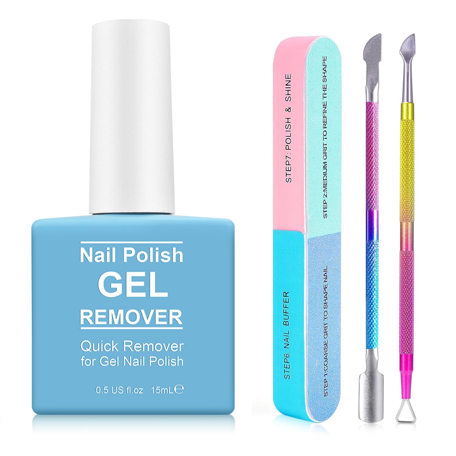 Gel Polish Remover for Nails, Easy & Quick Soak Off Gel Polish Remover in 3-5 Minutes, No Damage to Nails, for Salon & Home Use