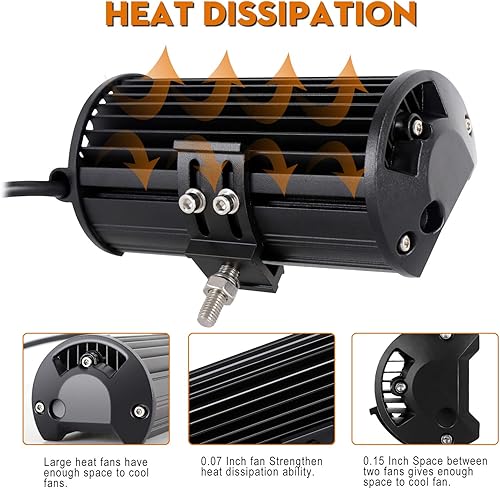 Miniatura 3 de YEEGO DIRECT Barra de luz de 7 pulgadas para camión, luz todoterreno de 240 W, 24000 lm con arnés de cableado (10 pies2 plomos), barra de luz LED