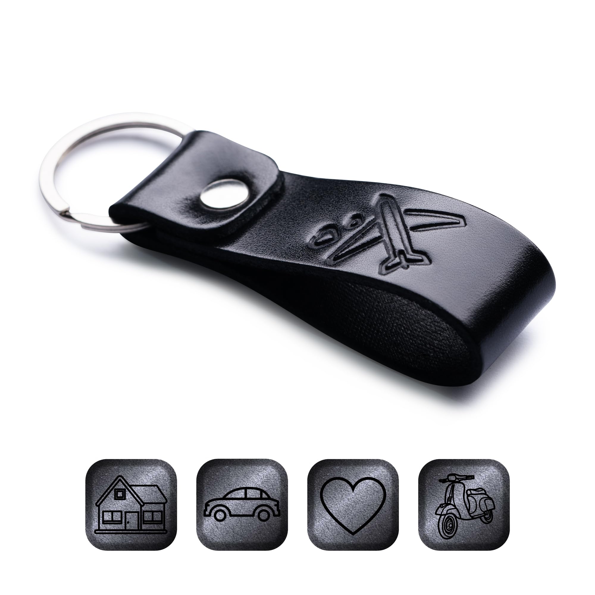 Magor Unisex Airplane Leather Keychain Favorite For Men, Keyring Gift For Women & Men, Birthday & Anniversary, Full Grain Leather (Airplane)