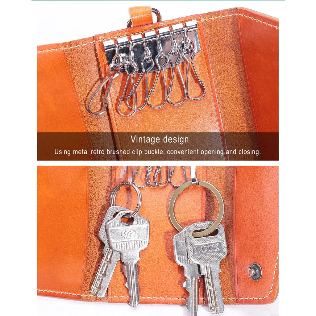 ArinkO Chic Custodia Portachiavi in ​​Pelle con Cerniera, Portamonete Portachiavi, Custodia Portachiavi, Custodia compatta Porta Carte