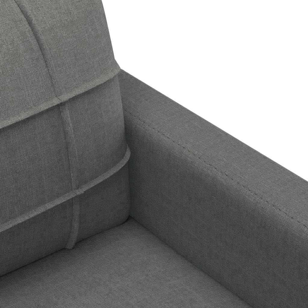 Willood 3-Sitzer-Sofa Couch für Wohnzimmer, Polstersofa mit Metallgestell, Loungesofa Zweisitzer Wohnzimmersofa Wohnzimmermöbel Dunkelgrau 180 cm Stoff