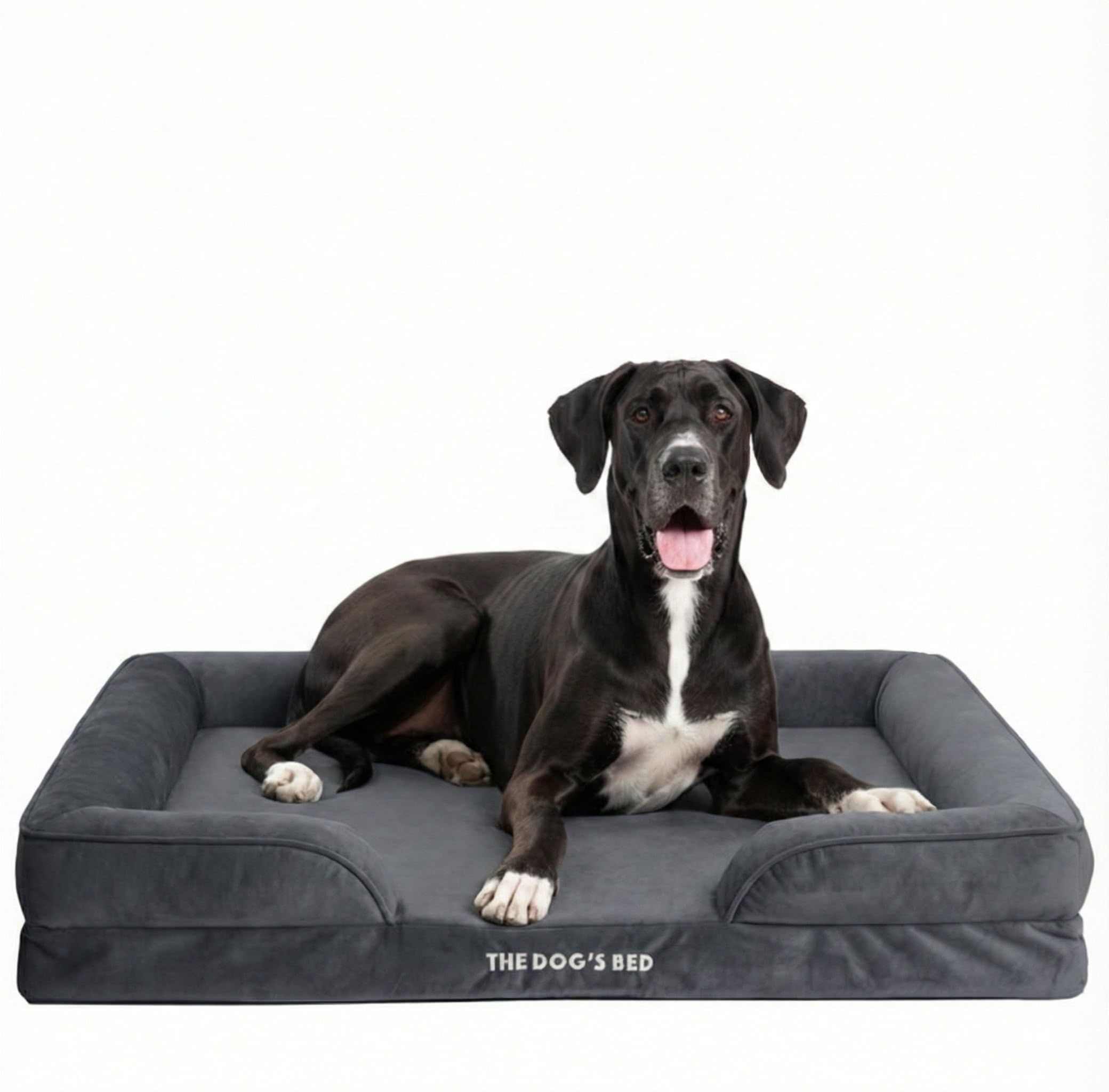 Lit orthopédique pour chien XXL en mousse premium The Dog's Bed gris