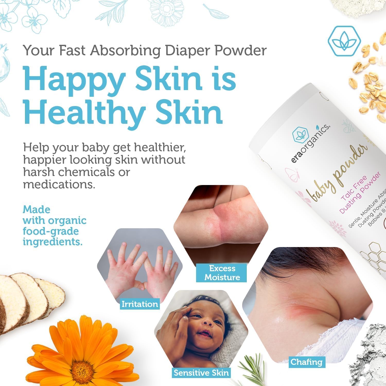 Gentle and Natural: Era Organics Talc-Free Baby Powder Review