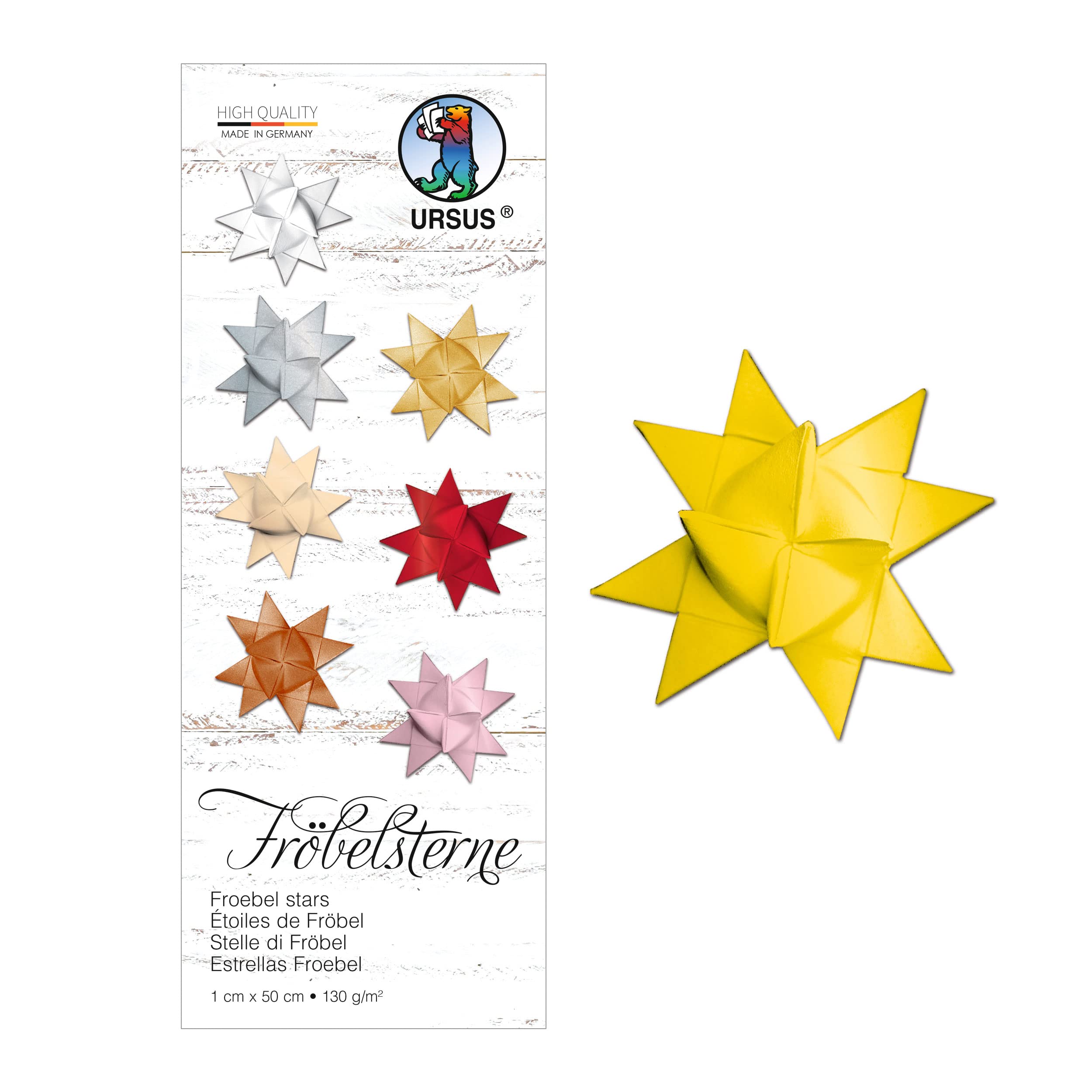 Ursus Star Striped Coloured Drawing Paper 130 g/m²