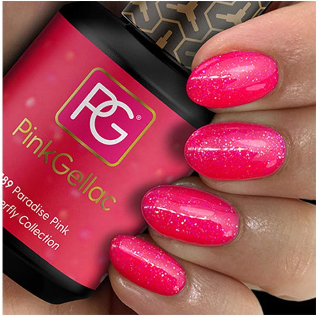 Pink Gellac 189 Paradise Pink UV nagellack. Professional Gel Nail Polish Shellac for At Least 14 Tage Perfect Shiny Nails