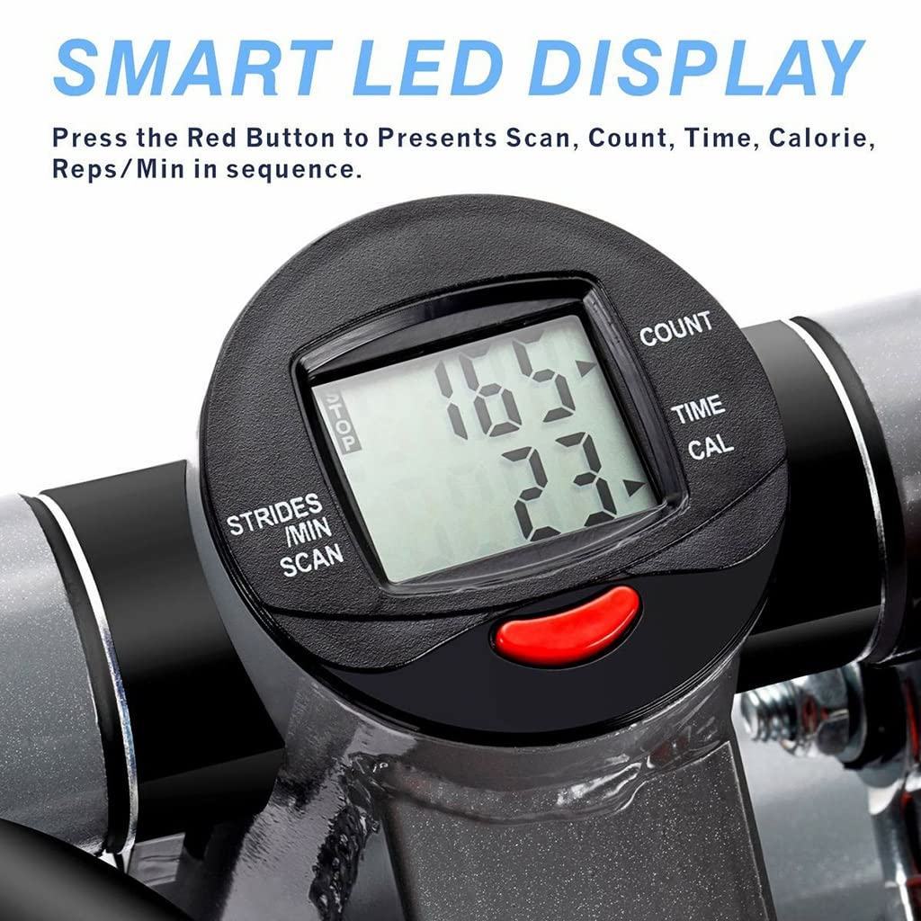 Mini Stepper ćwiczenia treningowe Fitness Cardio Stepper z wyświetlaczem LCD, Step Machine z wyjmowanymi pasmami oporu do ćwiczenia nogi