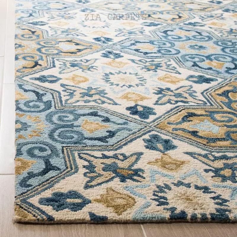 Image of Handmade Wool Anatolia Collection Bedroom & Living Room Carpet Size 6 X 8 Feet