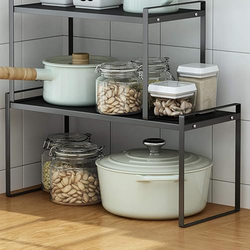 Miniatura 6 de ideaglass Organizador de encimera, estante de especias para armario, estante de despensa de gabinete de 20 pulgadas, organización y almacenamiento