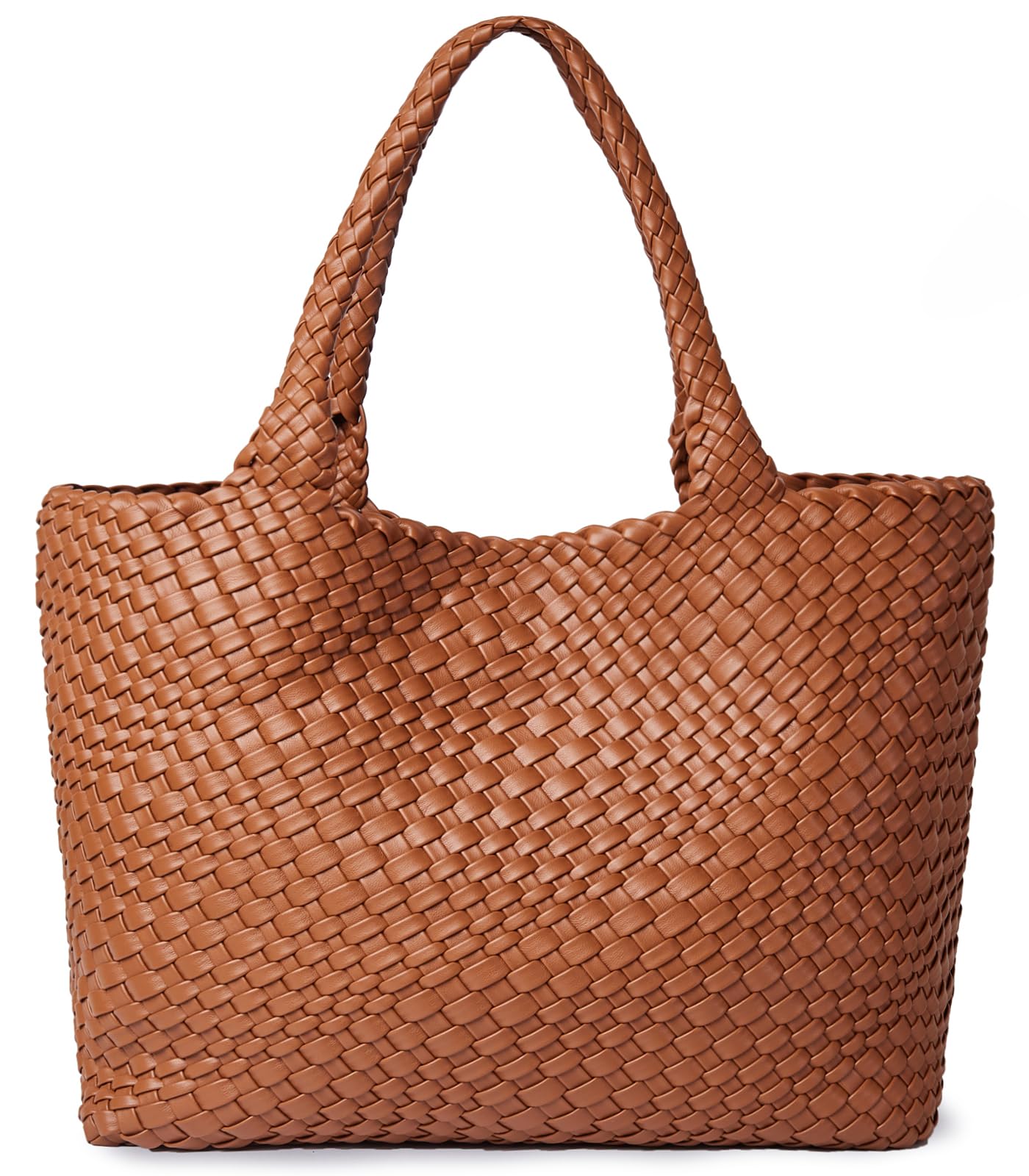 Woven Vegan Leather Shopper