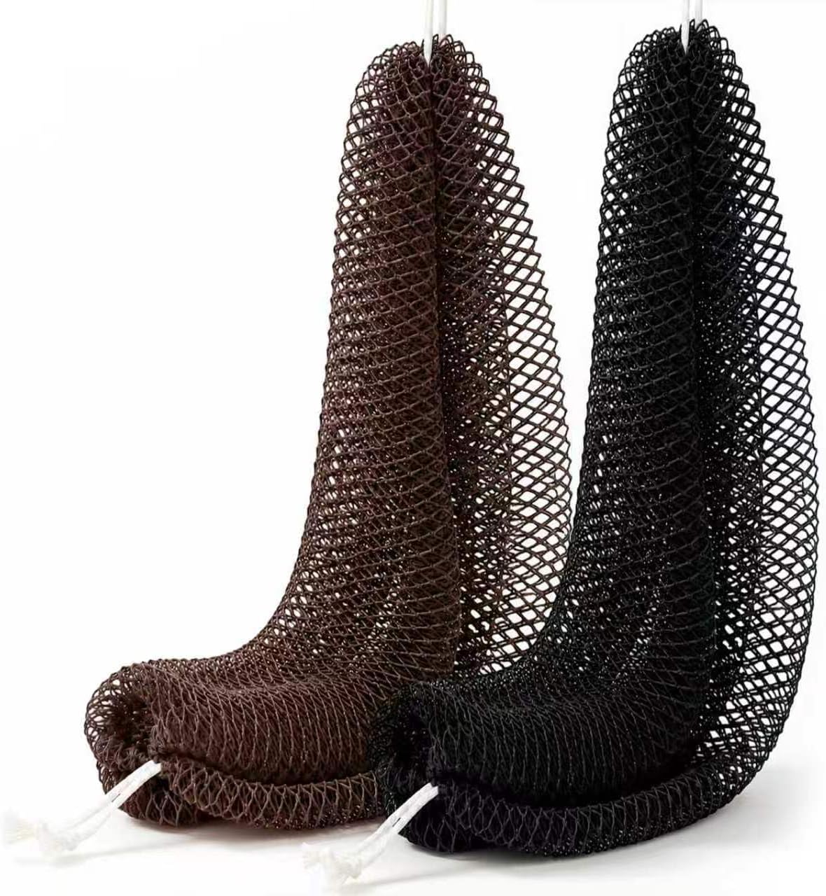 2 Pieces African Net Sponge, Authentic Real African Exfoliating Net Bath Sponge Wash Cloth Loofah Exfoliating, Body Back Scrubber for Shower, Nylon Exfoliating Washcloth Towel for All Skin