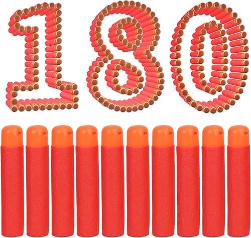 Mega Dart - Paquete de repuesto de 180 piezas compatibles con pistolas Nerf N-Strike Mega Series, color rojo