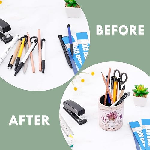 Miniatura 3 de Soporte para bolígrafo para escritorio, soporte de cuero sintético para cosméticos, suministros de oficina, regalos para regreso a la universidad,