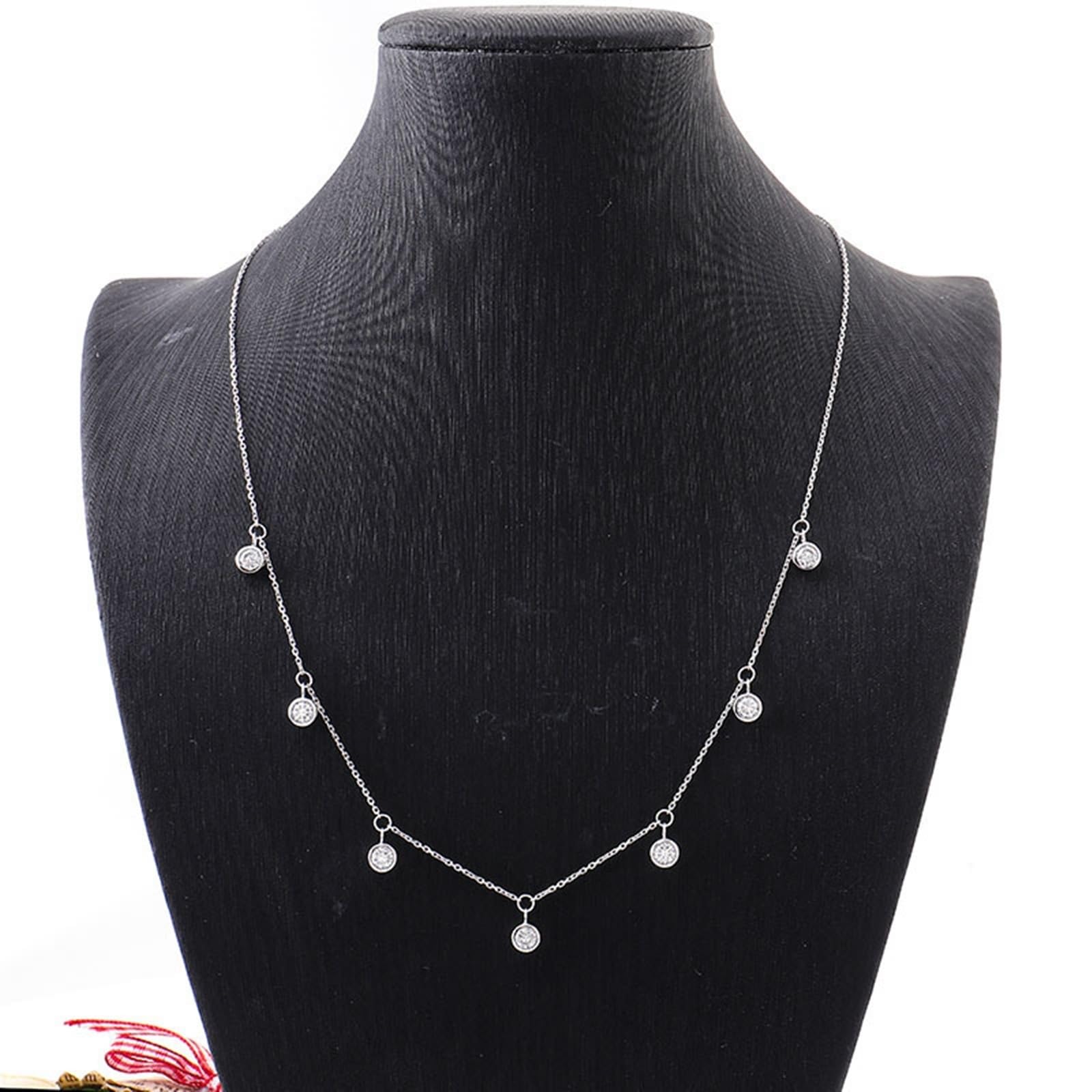 9K/14K/18K Gold Halskette für Frauen Mädchen, Moissanit Edelstein Anhänger Halskette Schmuck Kettenlänge 18 Zoll