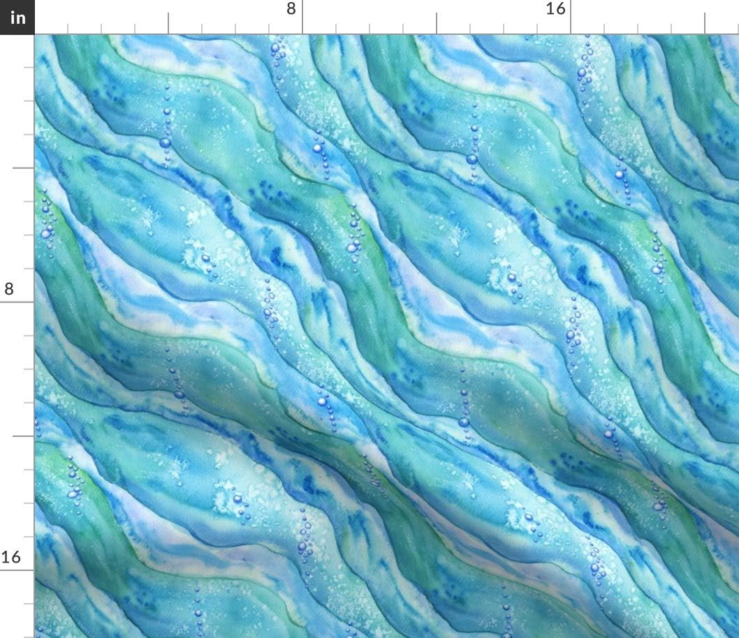 Spoonflower Fabric - Pattern Summer Beach Ocean Nautical Nursery Abstract Watercolor Printed on Petal Signature Cotton Fabric by The Yard - Sewing Quilting Apparel Crafts Decor