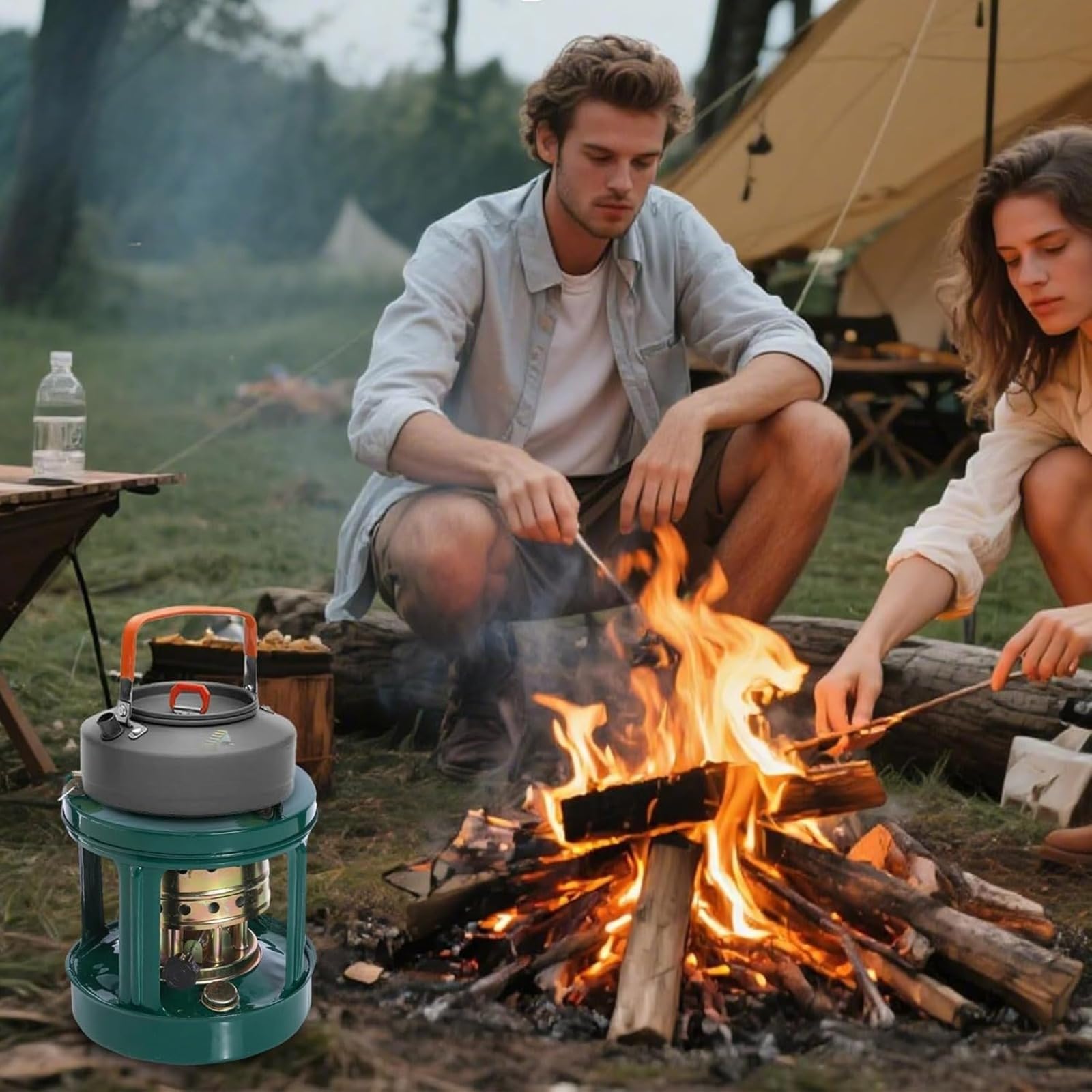 Stufa a cherosene portatile 8 stoppini riscaldatore portatile stufa da campeggio fornello da campeggio riscaldatore da campeggio all'aperto e bruciatore di utensili da cucina, barbecue, pic-nic