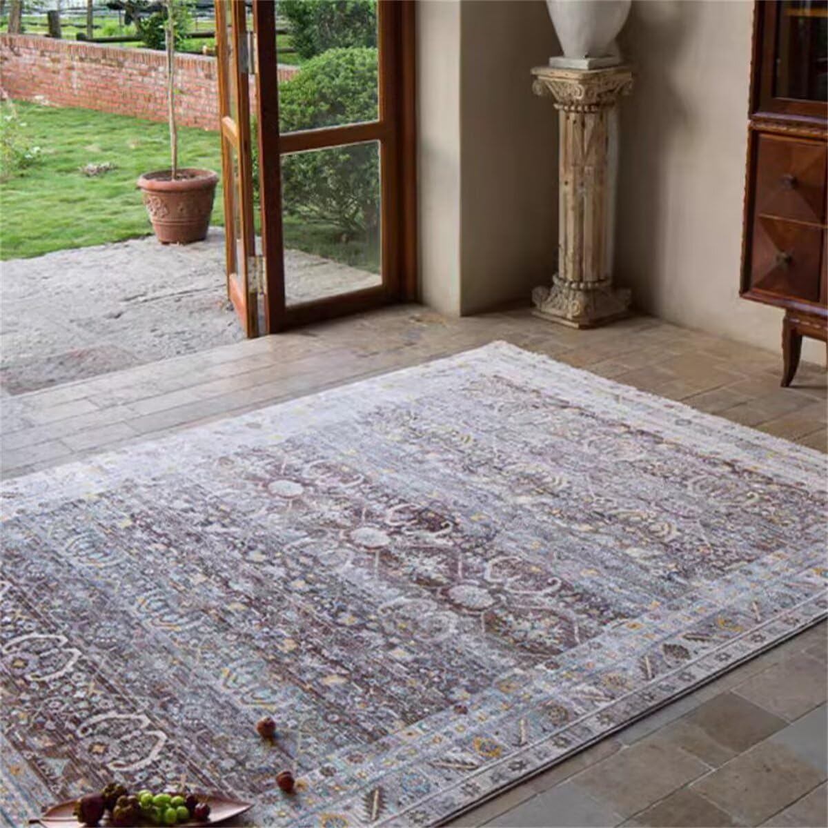 Tapis de jeu enfant et cuisine rouge rétro pour toute la famille