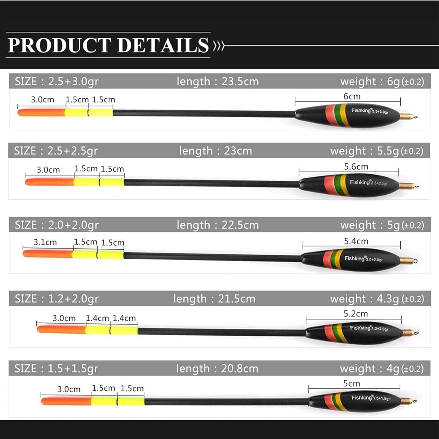 Fishing Rod Windproof Bobbers 5pcs Fishing Floats Mixed Size Balsa Weight Bobber Cork Fir Float Vertical for Carp Durable Slip Bobbers Portable