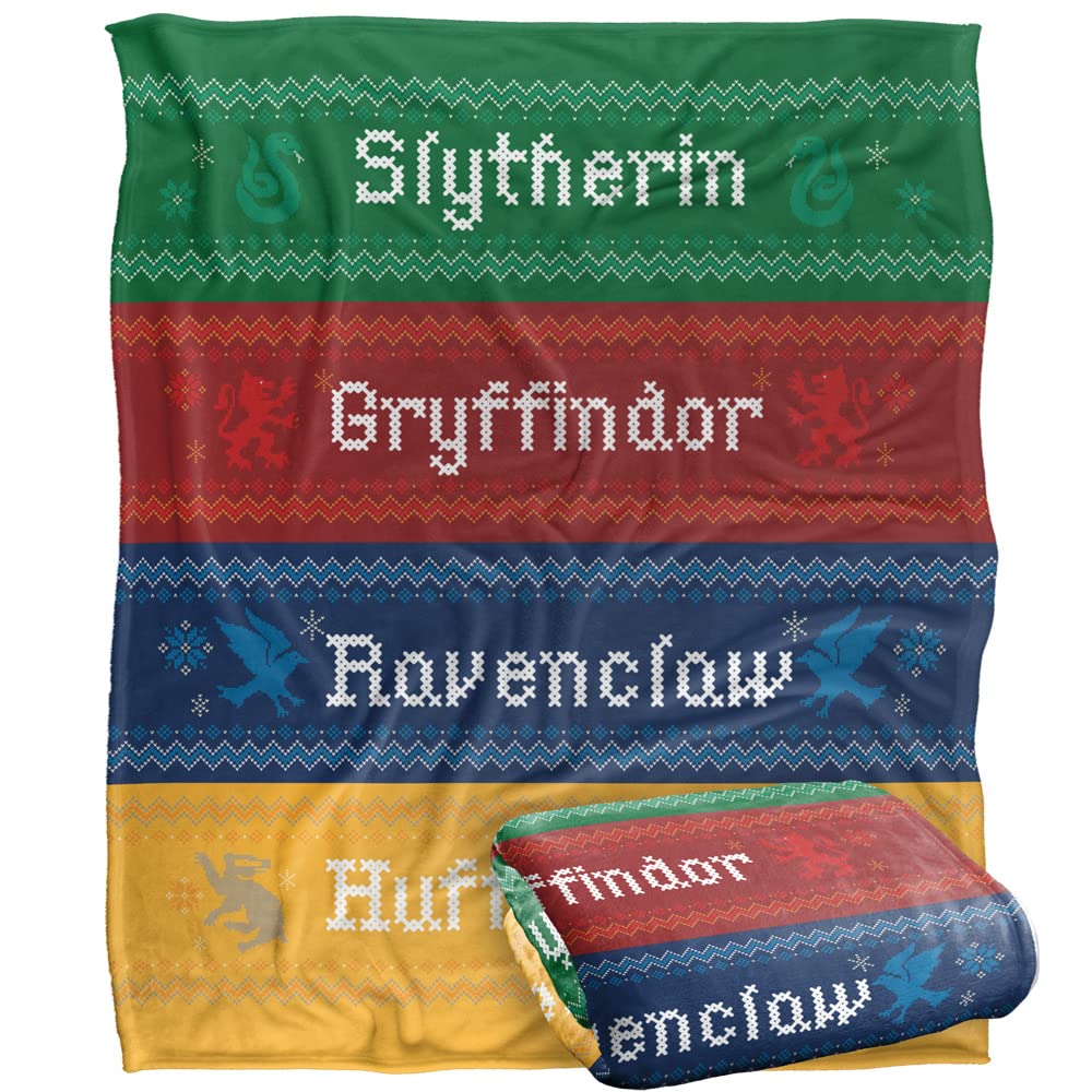 Harry Potter Deathly Hallows House Crest Blanket - White - 152 x 127 cm