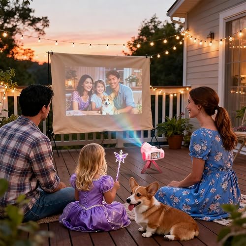 Miniatura 6 de Cámara para niños con proyector, selfie de pantalla grande 1080P, cámara de video para niños con trípode, tarjeta de memoria de 32GB, cámara para