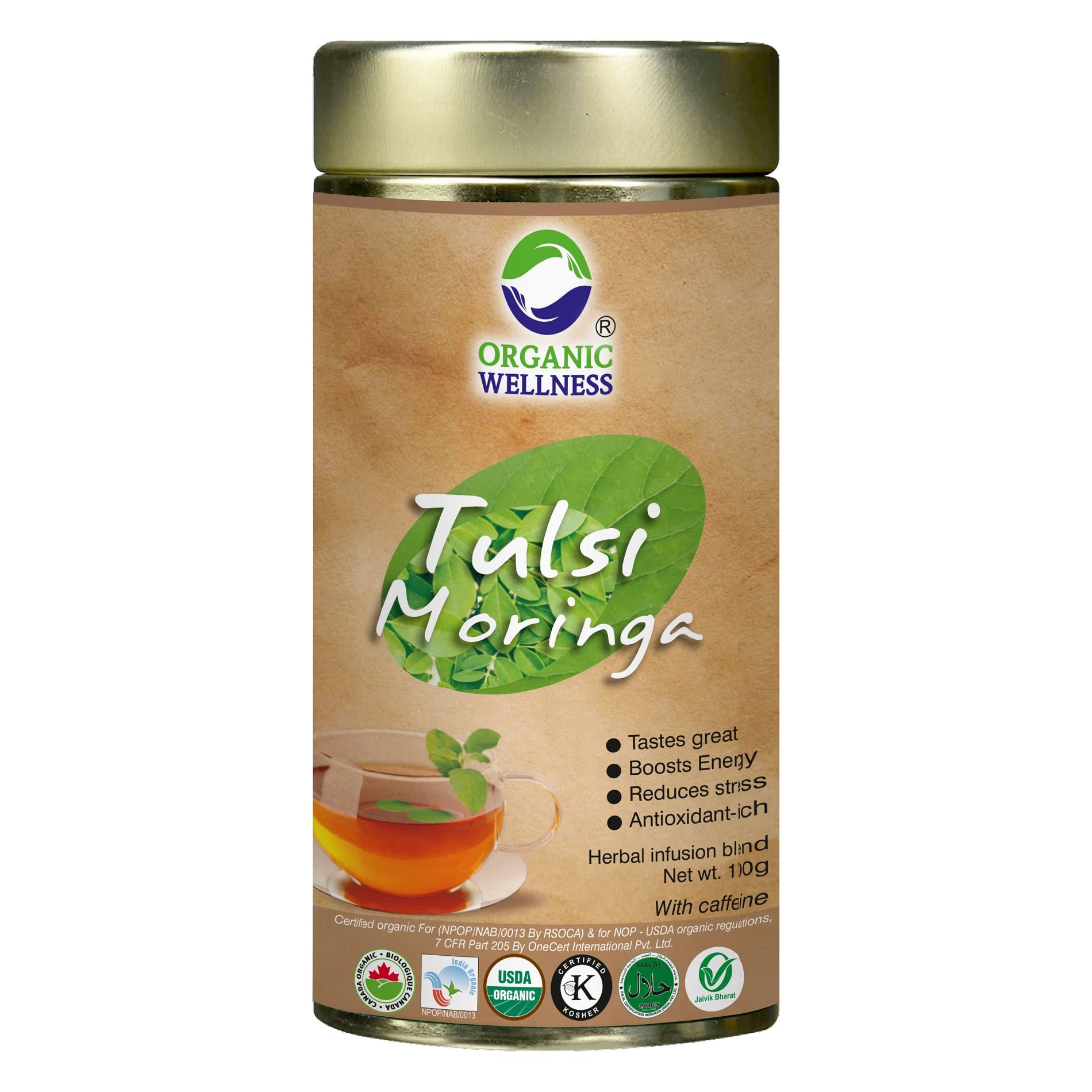Organic Wellness Tulsi Moringa 100 Gram Tin | Sahjan | Drumstick Leaf Powder for Weight Loss (B01LAG9IXM) Amazon Price History, Amazon Price Tracker