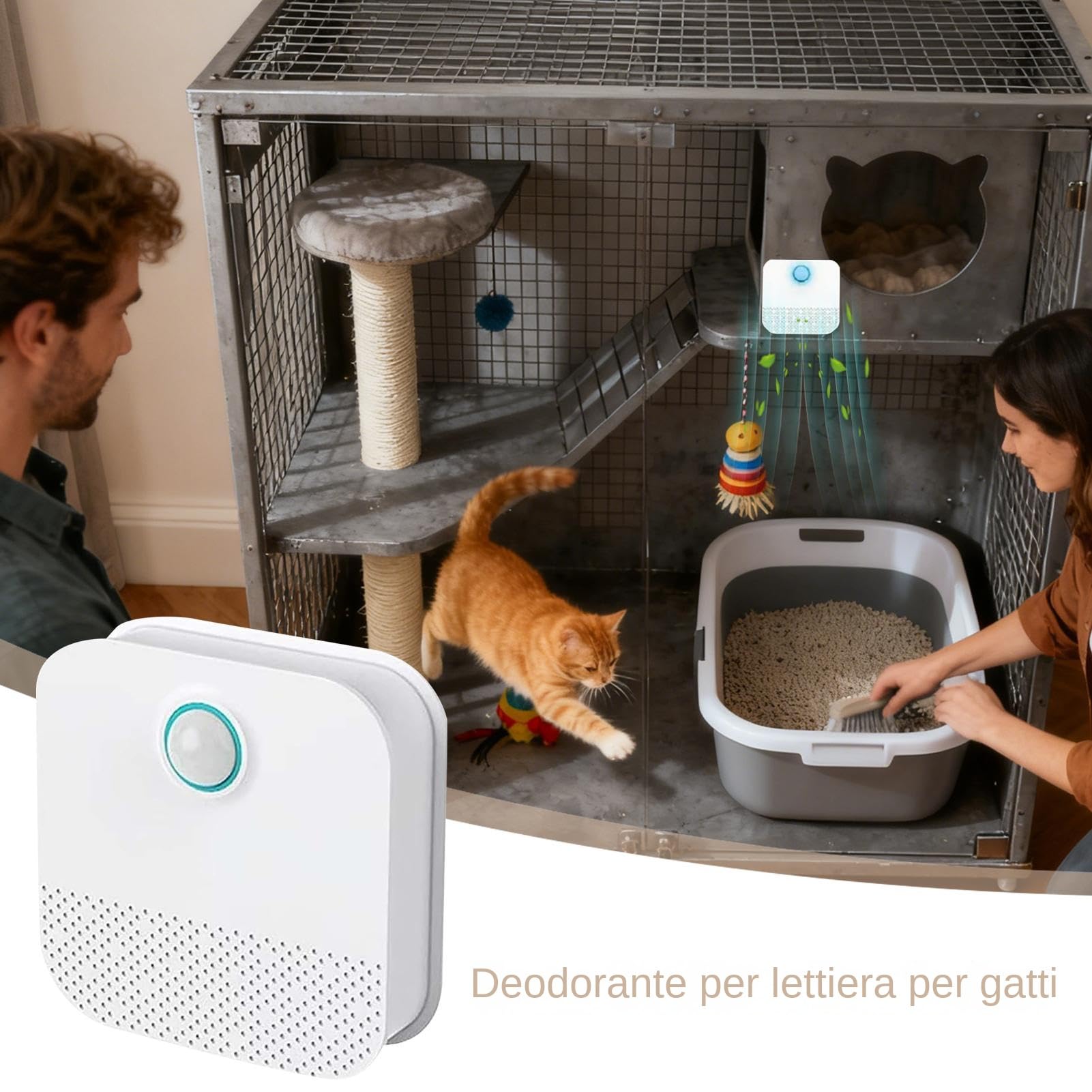 Eliminador De Olores Para Arenero Purificador De Aire Para Olores | Ambientador De Aire Para Arenero Con Sensor Automático Para Interiores Exteriores Suelo Sofá Mascotas