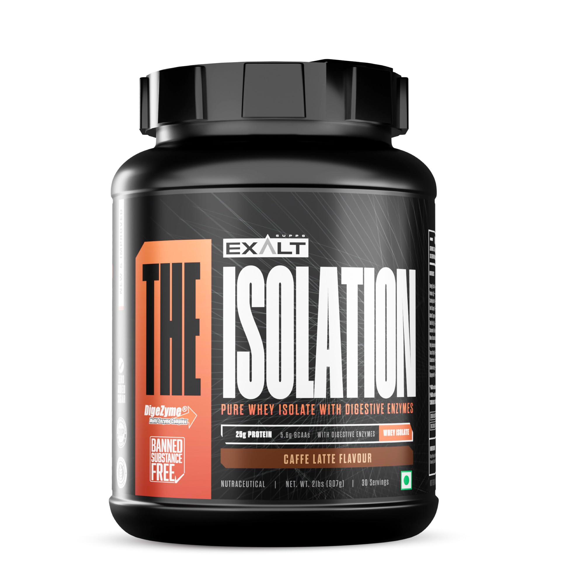 The Isolation Pure Whey Isolate With Digestive Enzymes | 25g Protein | 5.6g BCAAs | 150mg Digestive Enzyme | Zero Added Sugar | Whey Isolate (2.27 Kg, Caffe Latte) — Amazon image 11